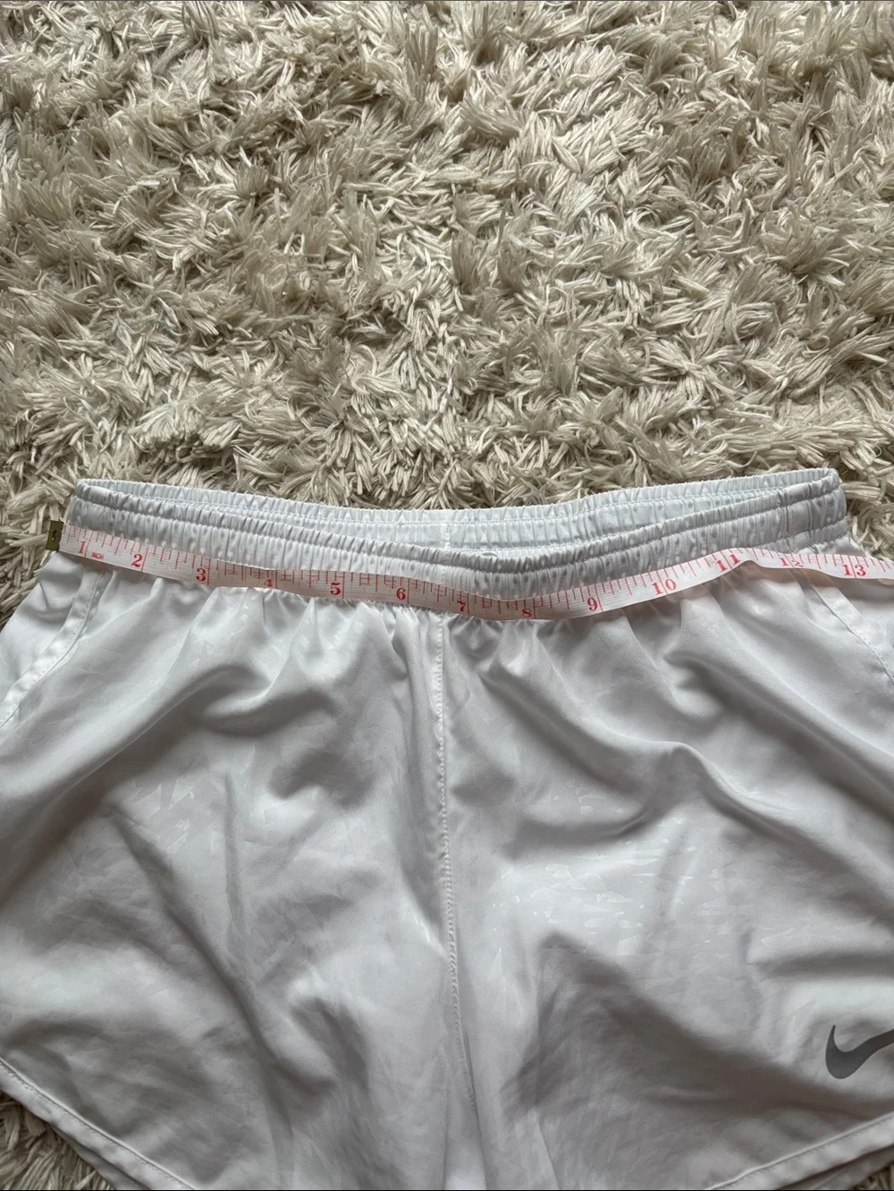 NWOT Nike Women’s White Athletic Running Shorts with Gray Swoosh XS